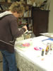 1st Annual Art Experience: Joni hard at work on her watercolor painting. 